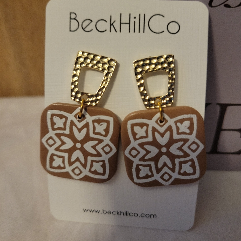 BeckHillCo Brown and Gold Earrings